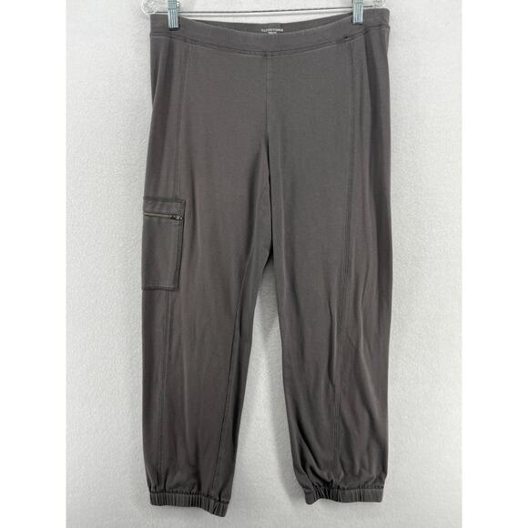 EILEEN FISHER Pants M Stretch Organic Cotton Jersey Jogger Pull On Gray USA - Picture 1 of 16